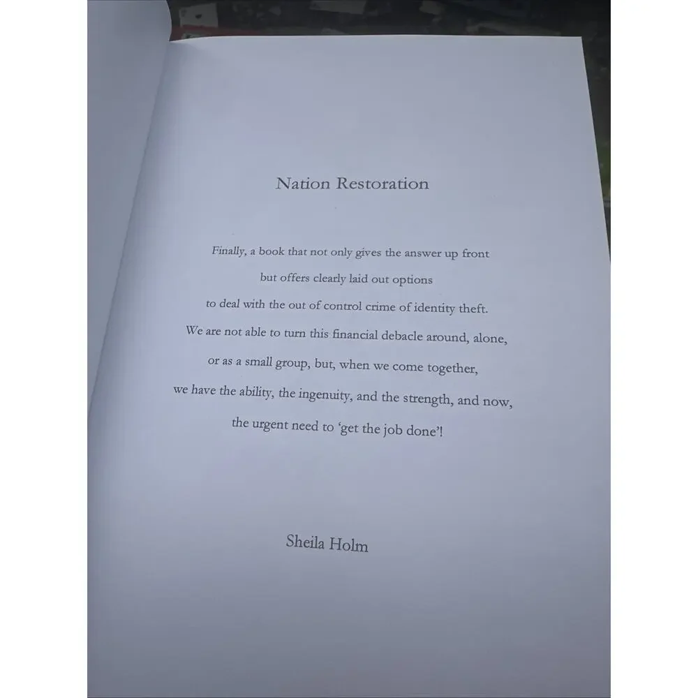 Nation Restoration by Sheila Holm:‎ New
